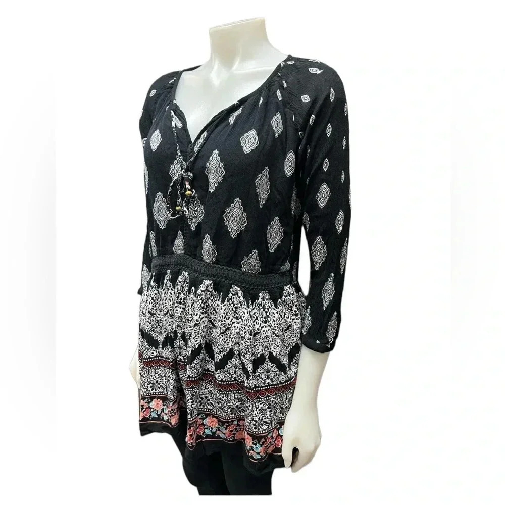 Papa Vancouver Boho Tunic Long Sleeve Top  Size XL